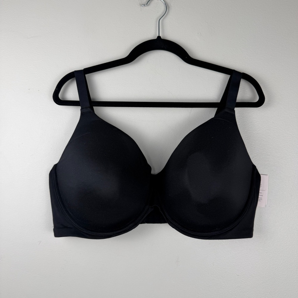 Auden Superstar Lightly Lined T-Shirt Bra Women's Size 44DDD Black Full Coverage